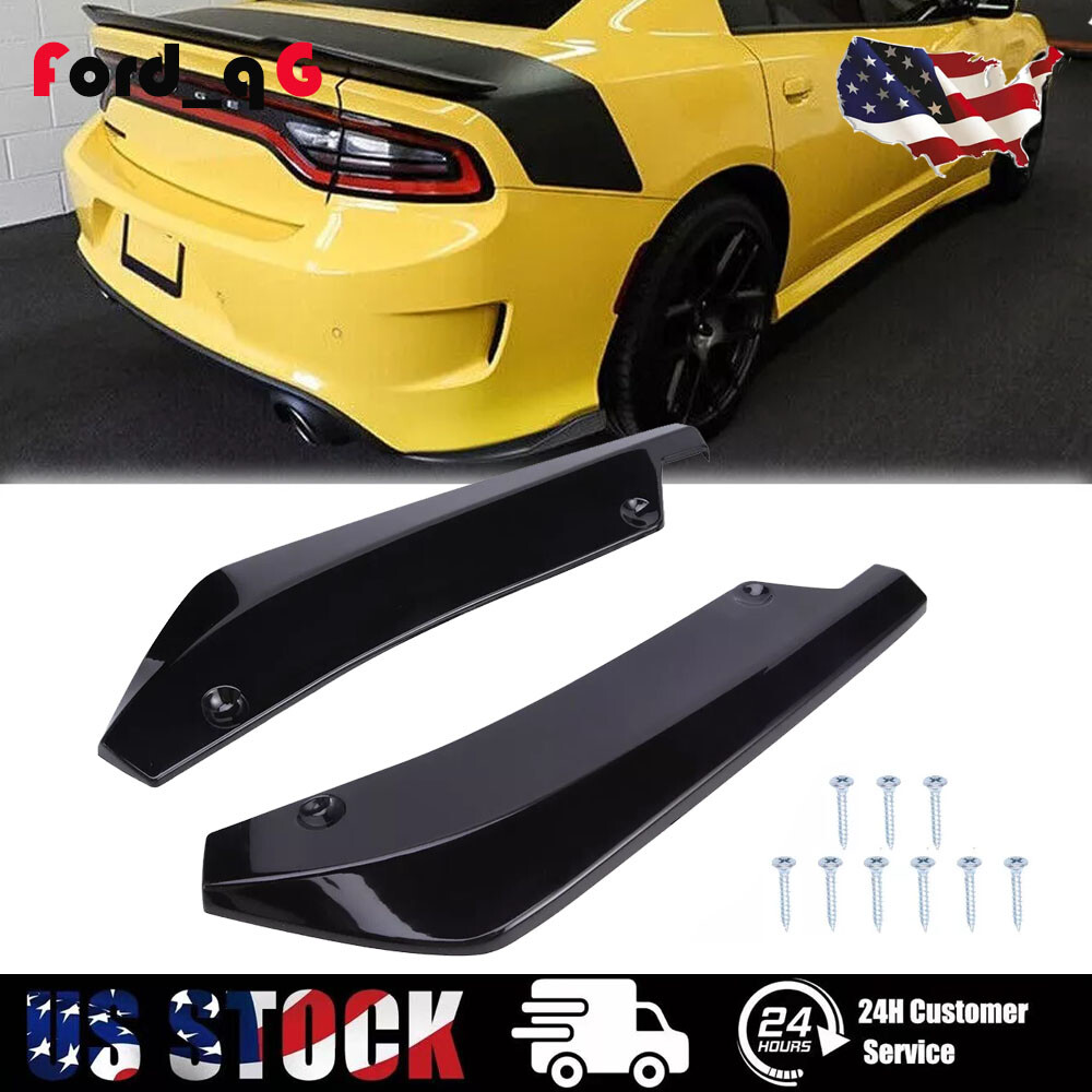Glossy Rear Spats & Bumper Lip Splitter Diffuser For Dodge Charger  