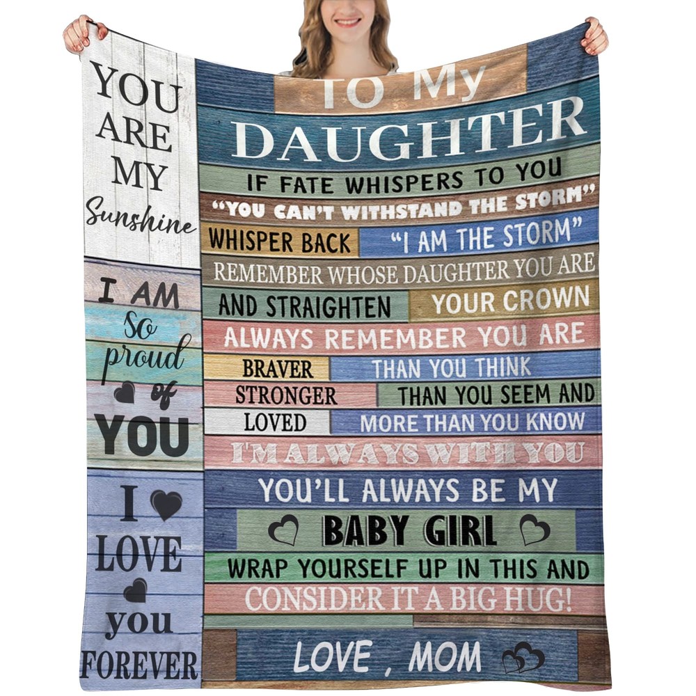 Mothers Day Birthday Gifts for Daughter, Daughter Blanket from Mom, Gifts for...-image