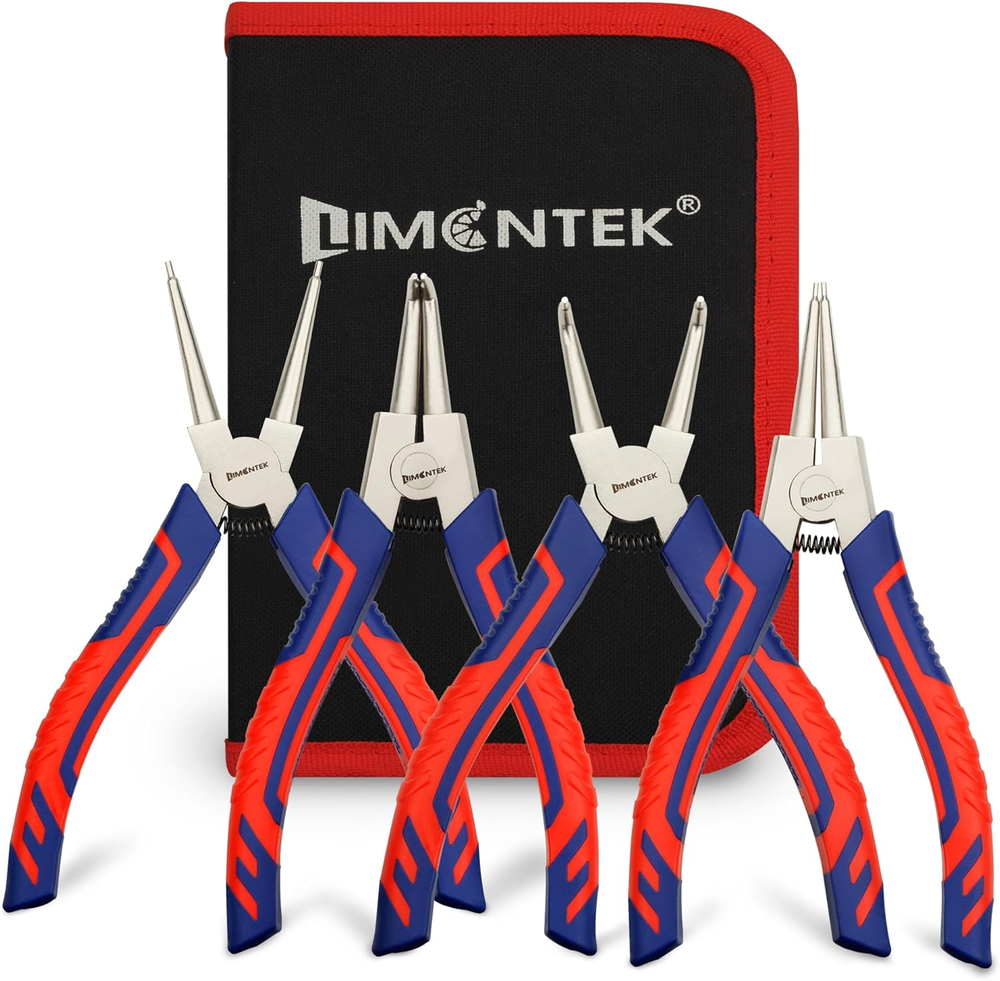 Heavy Duty 4Pcs Snap Ring Pliers Set, 7-Inch Internal External Circlip Pliers, S