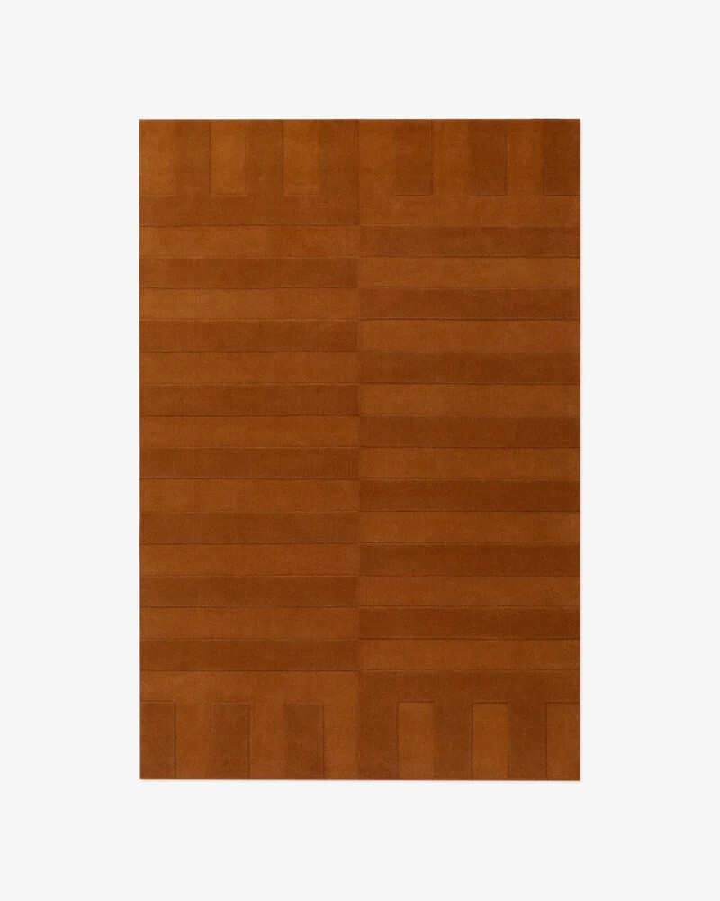 Burnt Orange Color Latest Modern Handmade Hand Tufted Rug 100% Wool Rug Area Rug