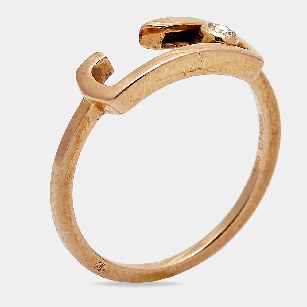 Messika by Gigi Hadid Move Addiction Diamond 18k Rose Gold Ring Size 52