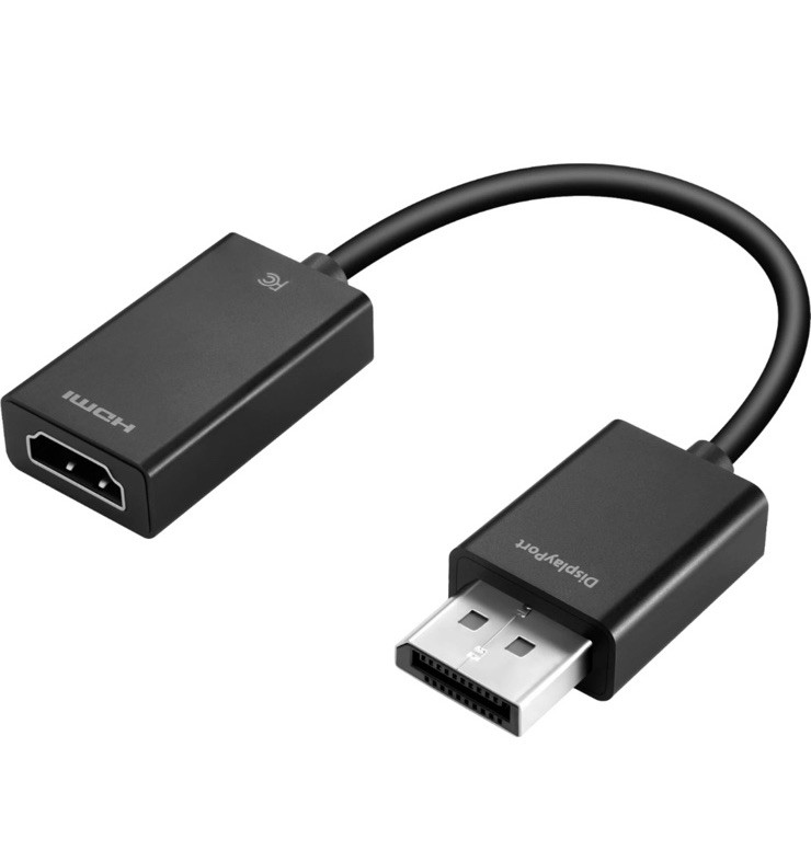 Best Buy Essentials Black DisplayPort to HDMI Adapter for High-Quality Video