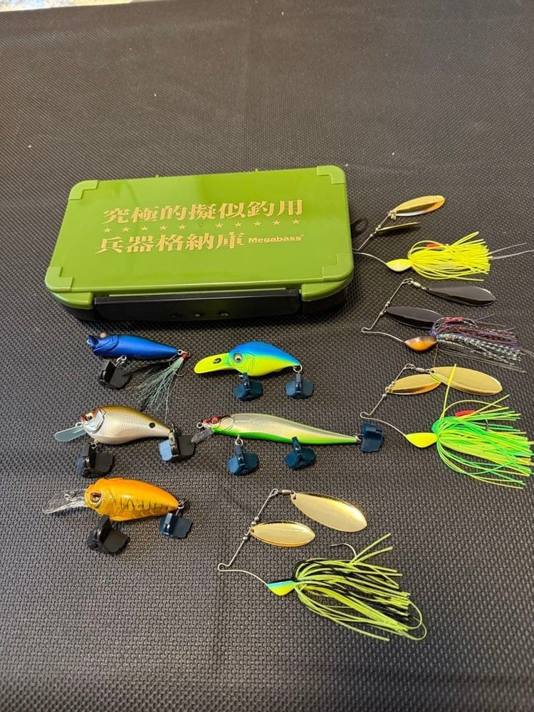 Megabass Fishing Gear Bulk Set Hard & Soft Baits Bag Used