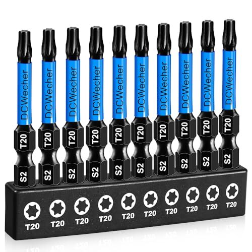 10-Pack T20 Torx Bit 2 Inch, Professional-Grade T 20 Torx Screwdriver Bits for I