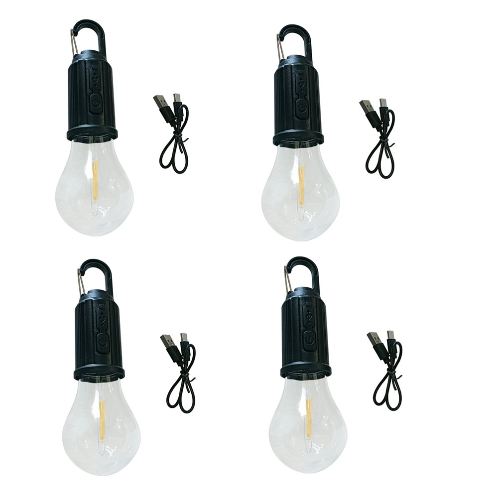 1-4x Portable LED Camping Light Rechargeable Hanging Tent Lamp Night Lighting