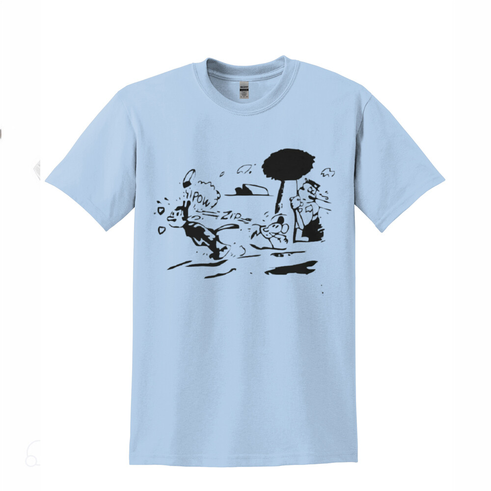 Pulp Fiction Jules Krazy Kat Men's Light Blue T-Shirt US Size, Unisex Crewneck
