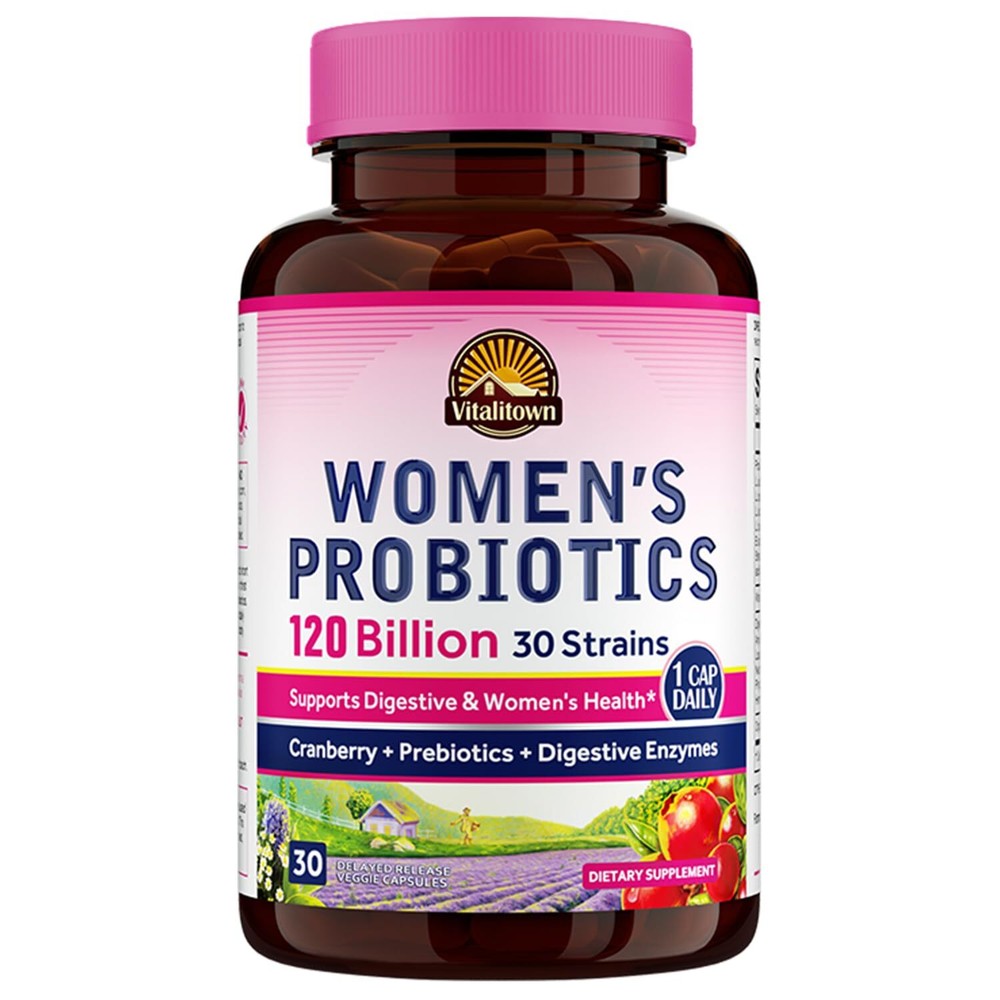 Vitalitown Probiotics for Women 120 Billion CFUs, 30 Strains, with Prebiotics...