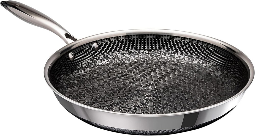 Hell's Kitchen 11-Inch PFAS-Free Ceramic Hybrid Nonstick Fry Pan with Stainless Steel Handle