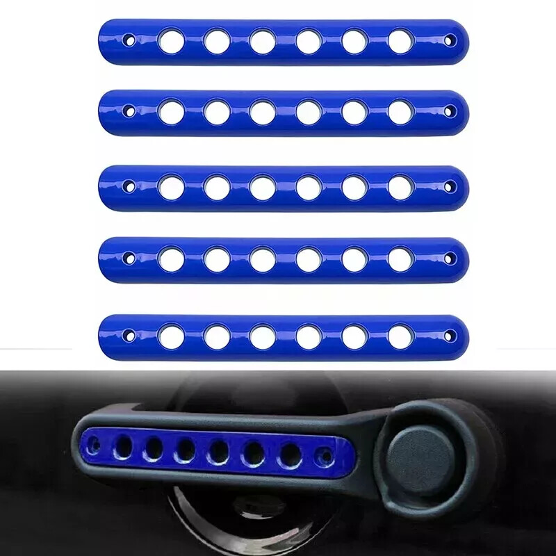 5PCS Door Grab Handle Tailgate Inserts Cover Jeep Wrangler JK JKU 2007-2018-BLUE