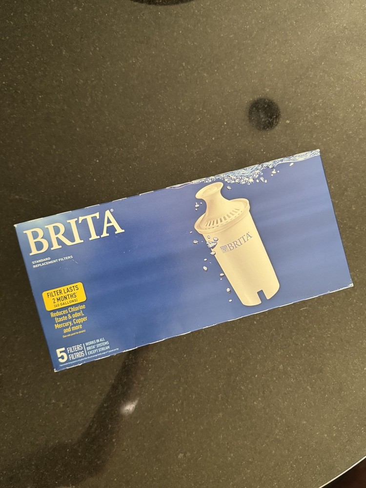 BRITA STANDARD REPLACEMENT WATER FILTERS 5 Pack -  NEW