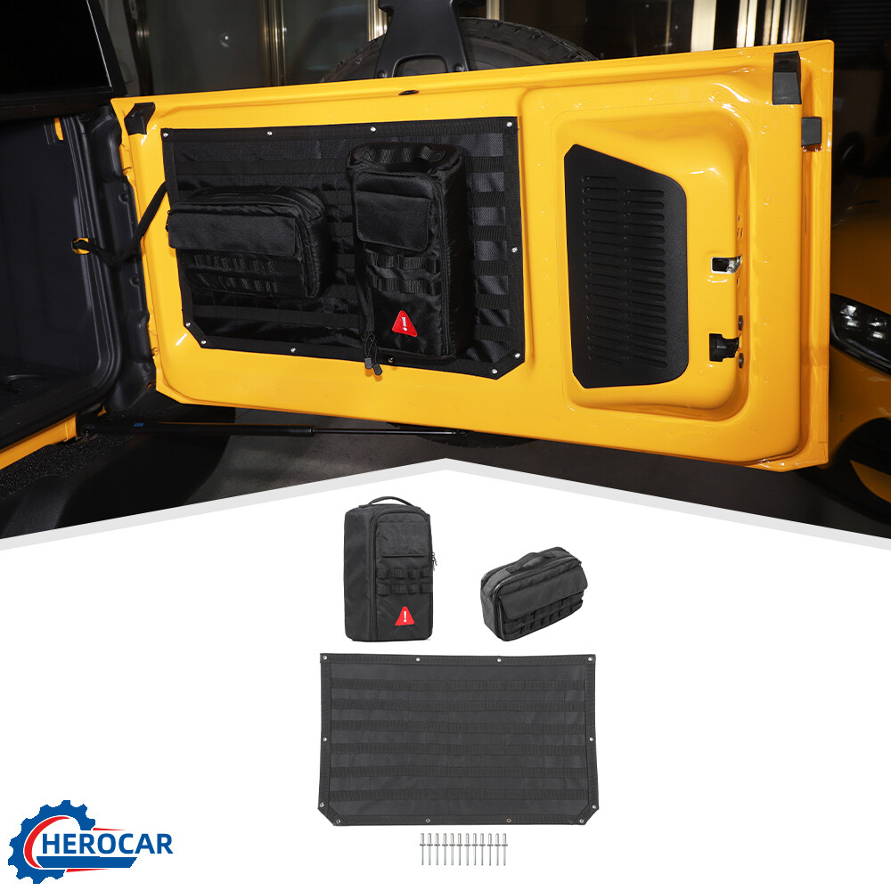 Tailgate Storage Bag Cargo Toolkits Organizer Pockets For Ford Bronco 2021+Black