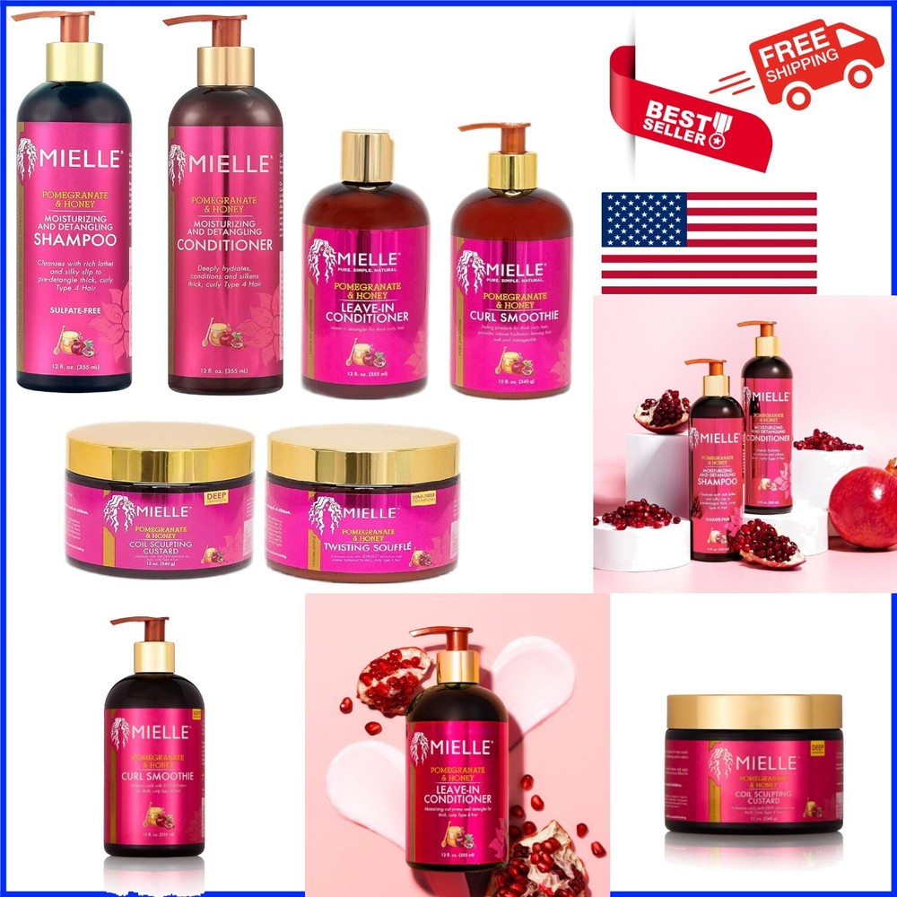 MIELLE Curly Hair Nourishing Oil: Pomegranate & Honey (12 oz) for Healthy Curls