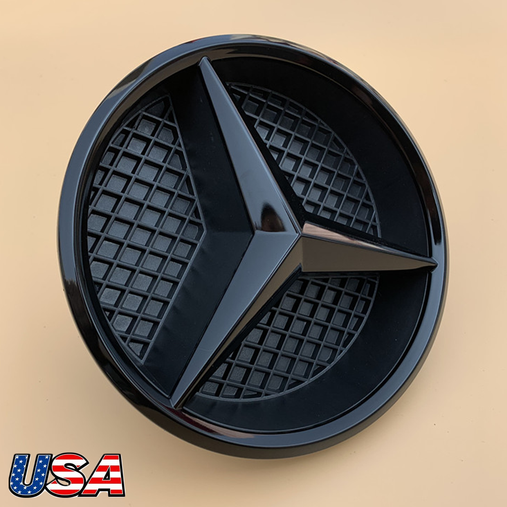 Fit for Mercedes-Benz Front Emblem Grill Star Black Badge W205 C C63 E GLK Class
