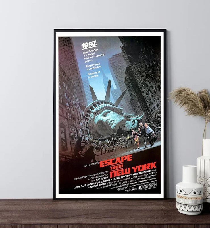 Escape from New York movie posters, retro posters, wall, room decoration