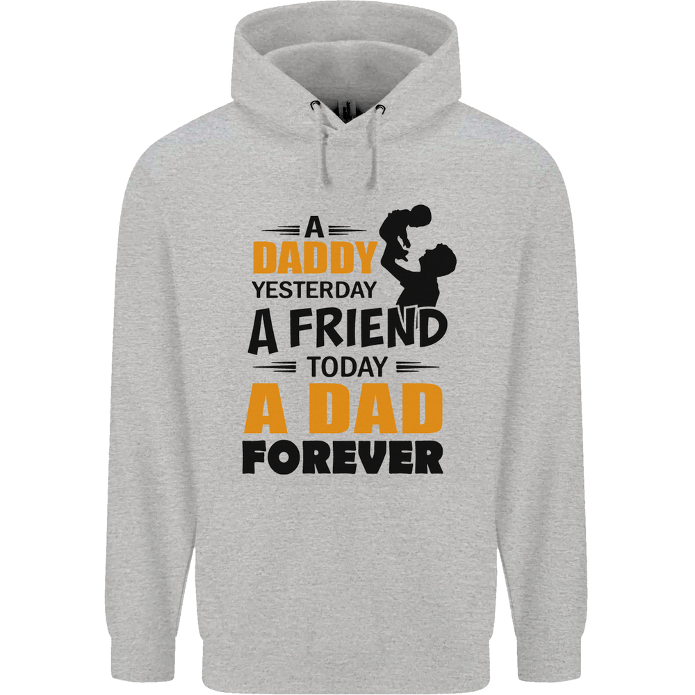 Daddy A Dad Forever Funny Fathers Day Mens 80% Cotton Hoodie