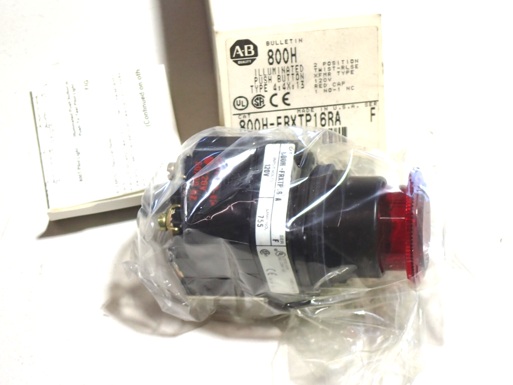 800H-FRXTP16RA ALLEN BRADLEY RED SER F PUSH BUTTON LOT OF [1] NEW