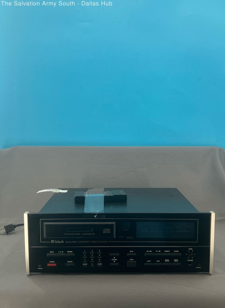 Vintage McIntosh MCD7007 Compact Disc Player w/ Remote (Tested For Power)
