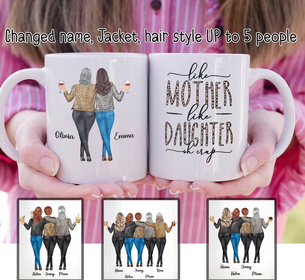 Personalized Leopard Mug Mother Daughter Gift for Mother's Day