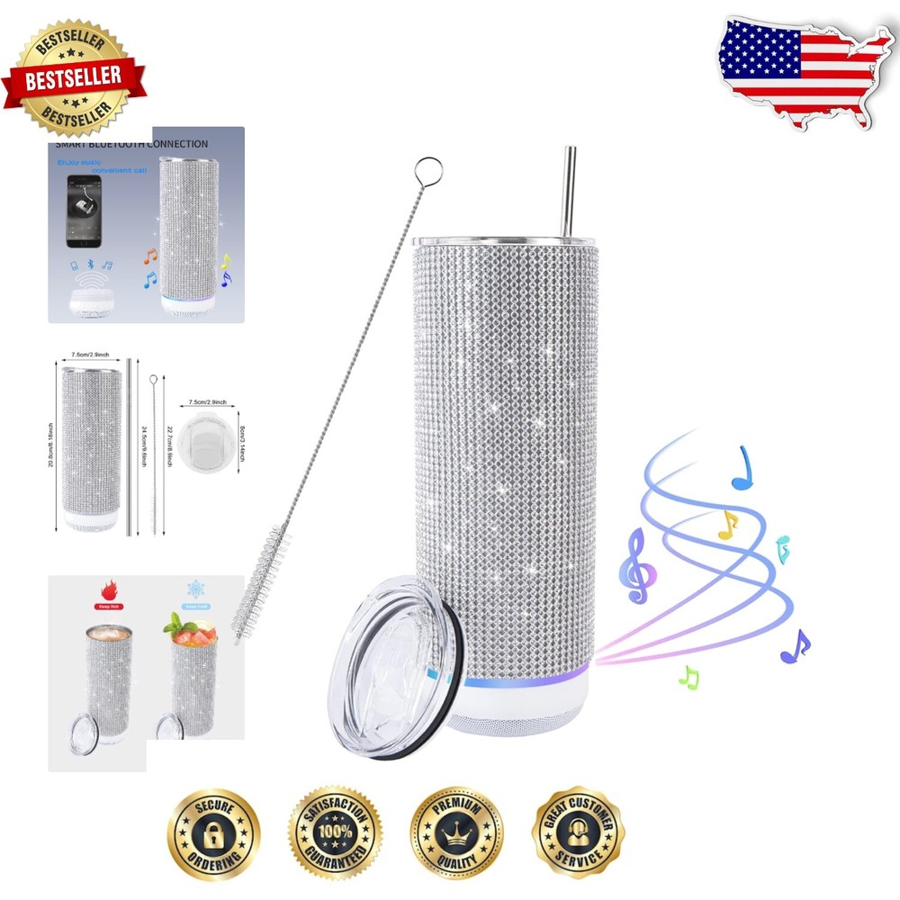 20oz Bling Music Tumbler with Wireless Speaker - Perfect Gift for All Occasions