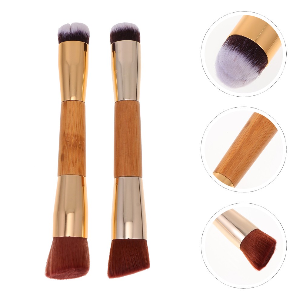 2 Pcs Dual-Ended Blush Brush Set for Flawless Makeup Application