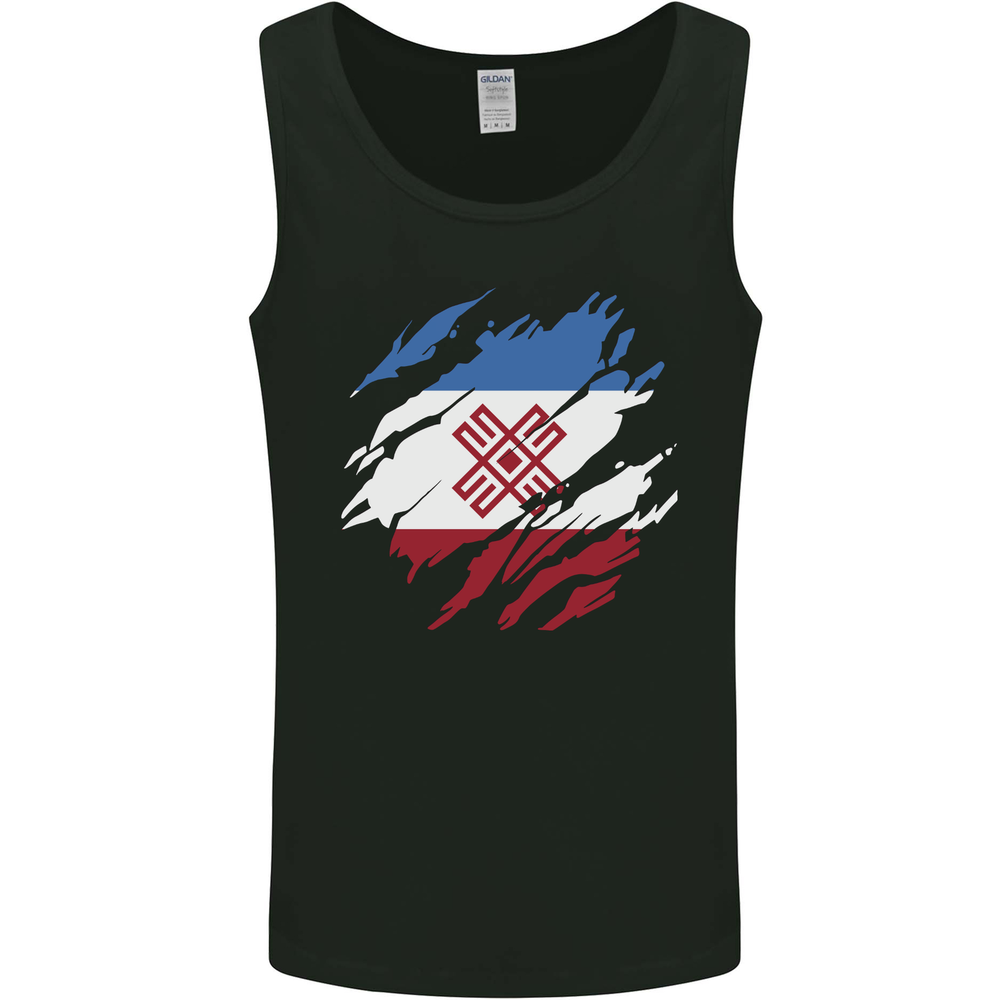 Torn Flag Mari El Mens Vest Tank Top