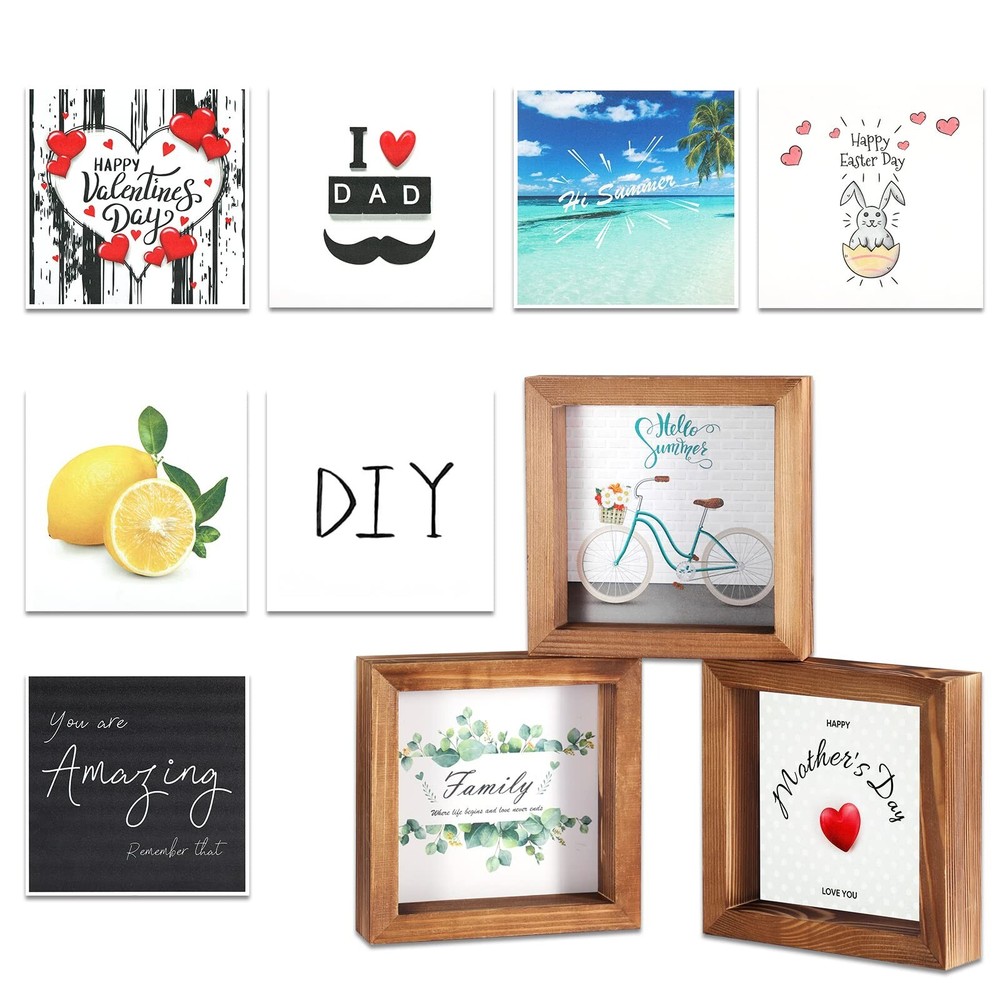 Home Wall Decor Decorations, Tiered Tray Decor Summer Signs Set of 3 Wooden F...