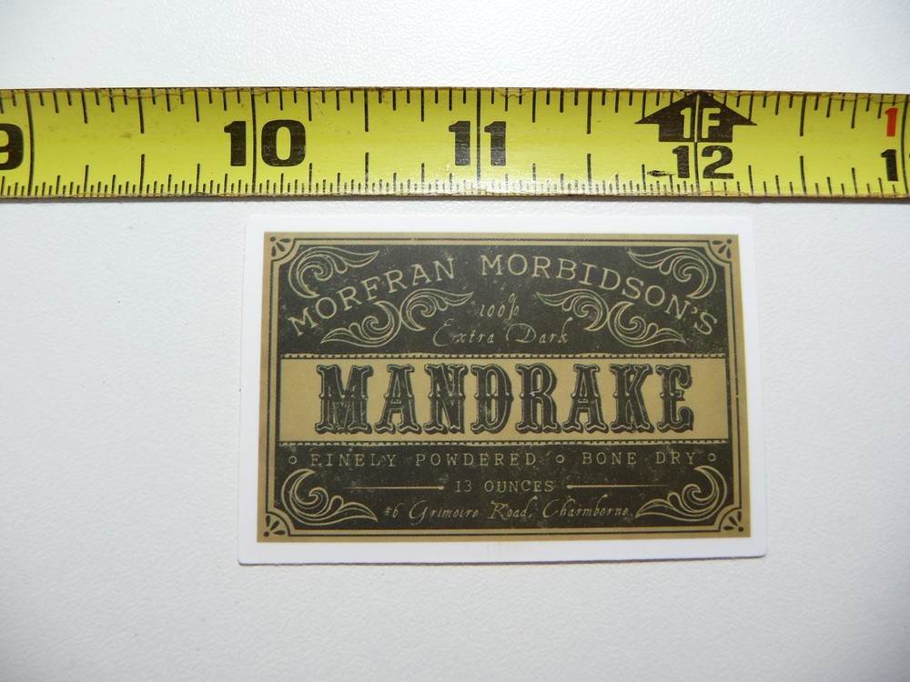 MANDRAKE DECAL STICKER WITCHCRAFT POTION SPELL WITCH GOTH LABEL FUNNY