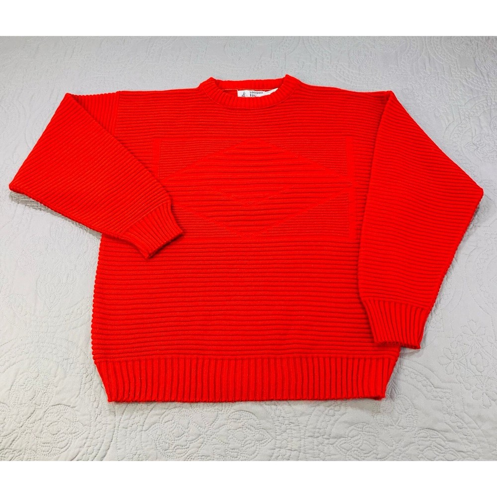 Longdon Fog Men's Large Vintage Knit Acrylic Diamond Pullover Sweater