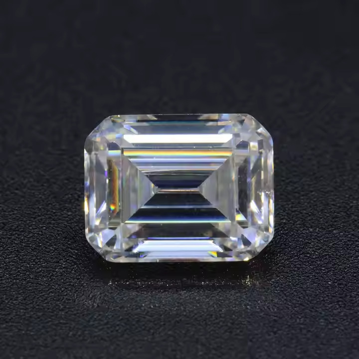 GRA Certified 11X9mm 5.00ct Emerald Cut D Color Flawless Moissanite Loose Stone