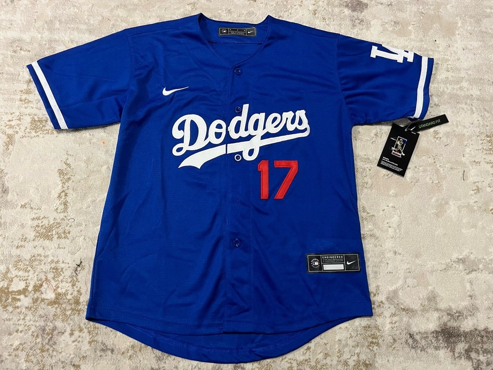Youth L Dodgers #17 Shohei Ohtani Baseball Jersey/Blue/Size M