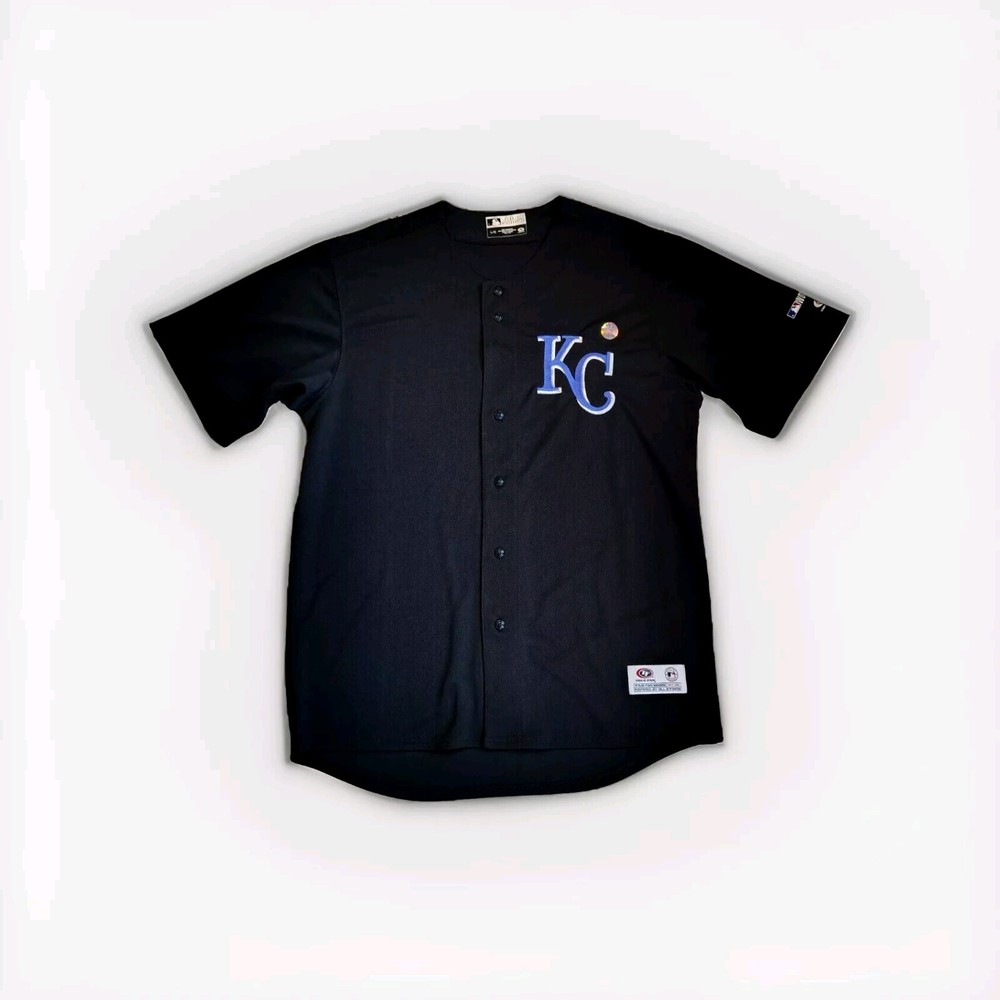 Kansas City Royals World Series 2014 True Fan Black Jersey Men's Size Large