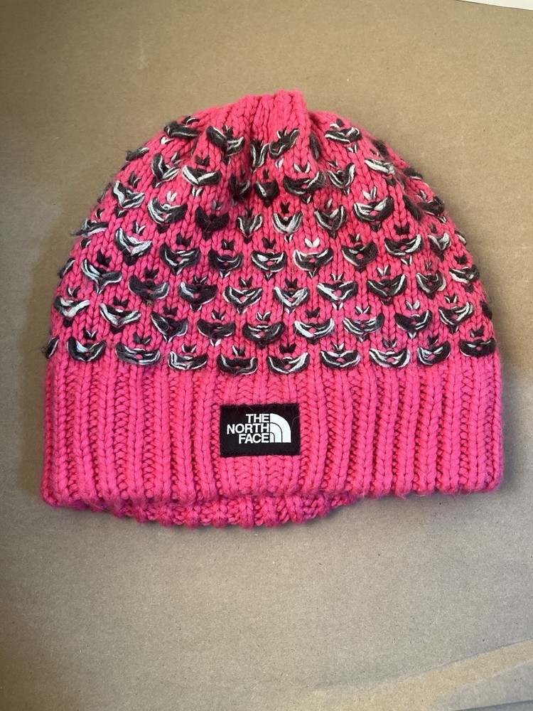North Face Pink Knit Skull Cap Beanie for Youth