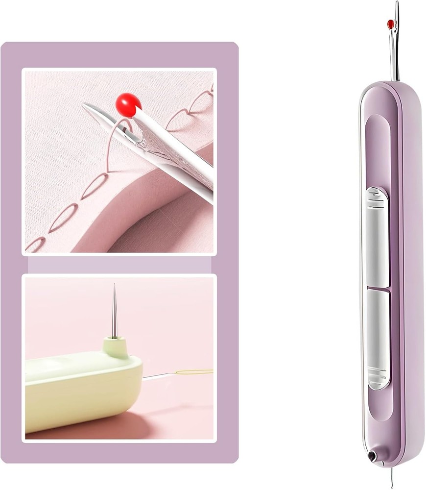 Upgraded 2 in 1 Automatic Needle Threaders Seam Ripper,Quilting Supplies Sewing