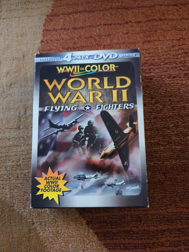 WW2 In Color 4-Disc DVD Set WWII Flying Fighters 2001 Pre-Owned