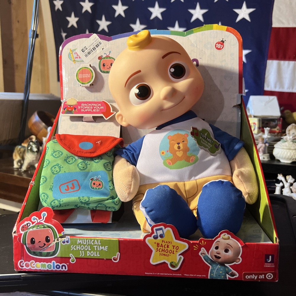 Cocomelon JJ Plush Doll with Backpack 10 Inch Musical Back-to-School Toy-image