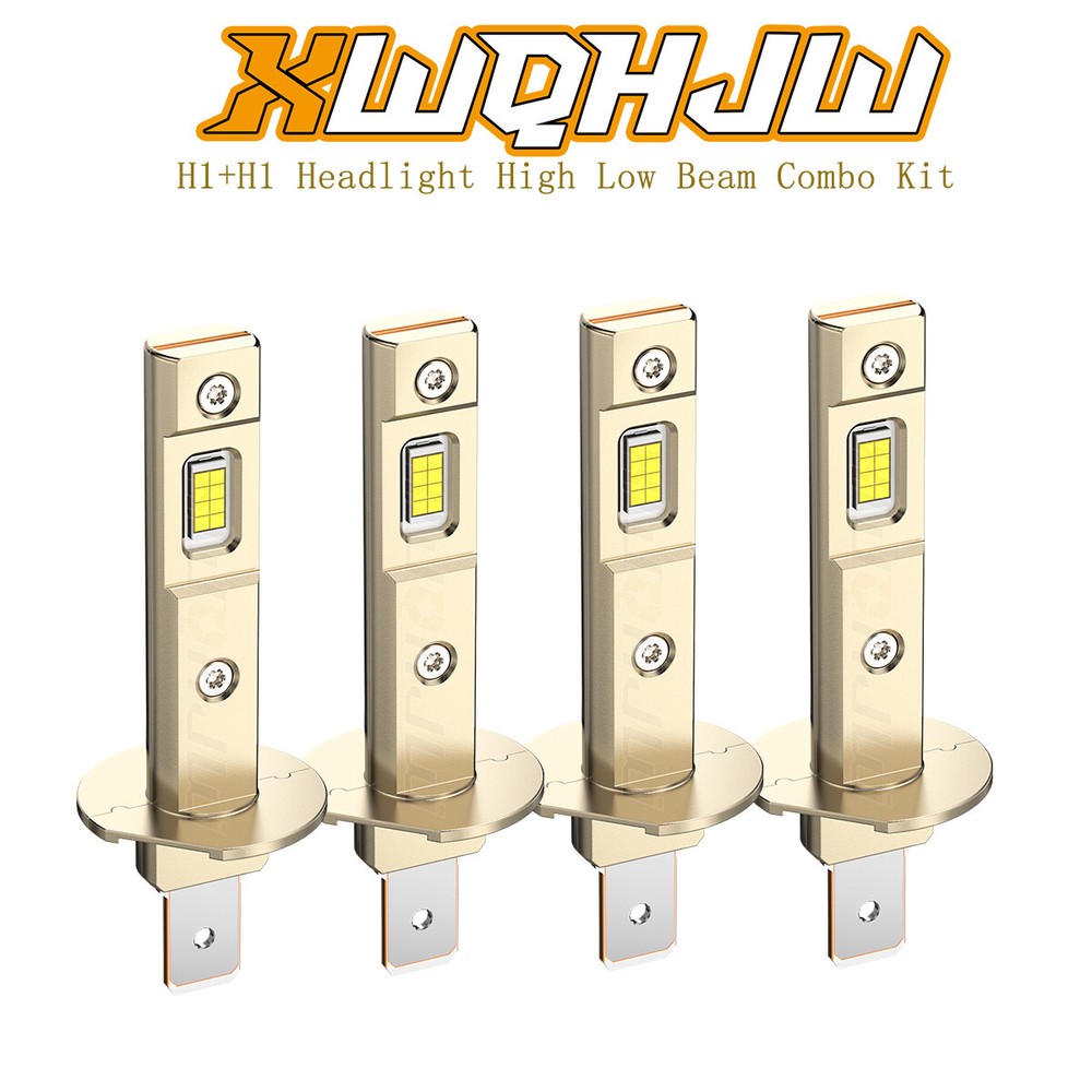 XWQHJW 4x H1 LED Headlight Bulbs 6000K High Low Beam Conversion Kit