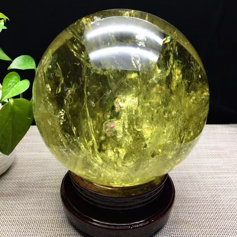 15.8lb Natural Rainbow Citrine Quartz Sphere Crystal Ball for Energy Reiki Healing