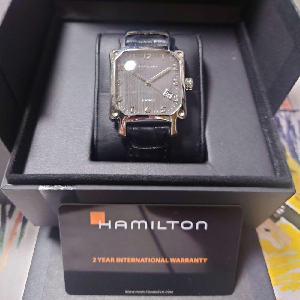 HAMILTON Lloyd Men's Automatic Square Silver Swiss Made Analog With box