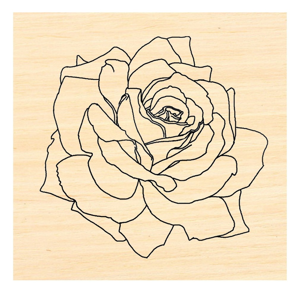 P106 Rose flower Rubber Stamp