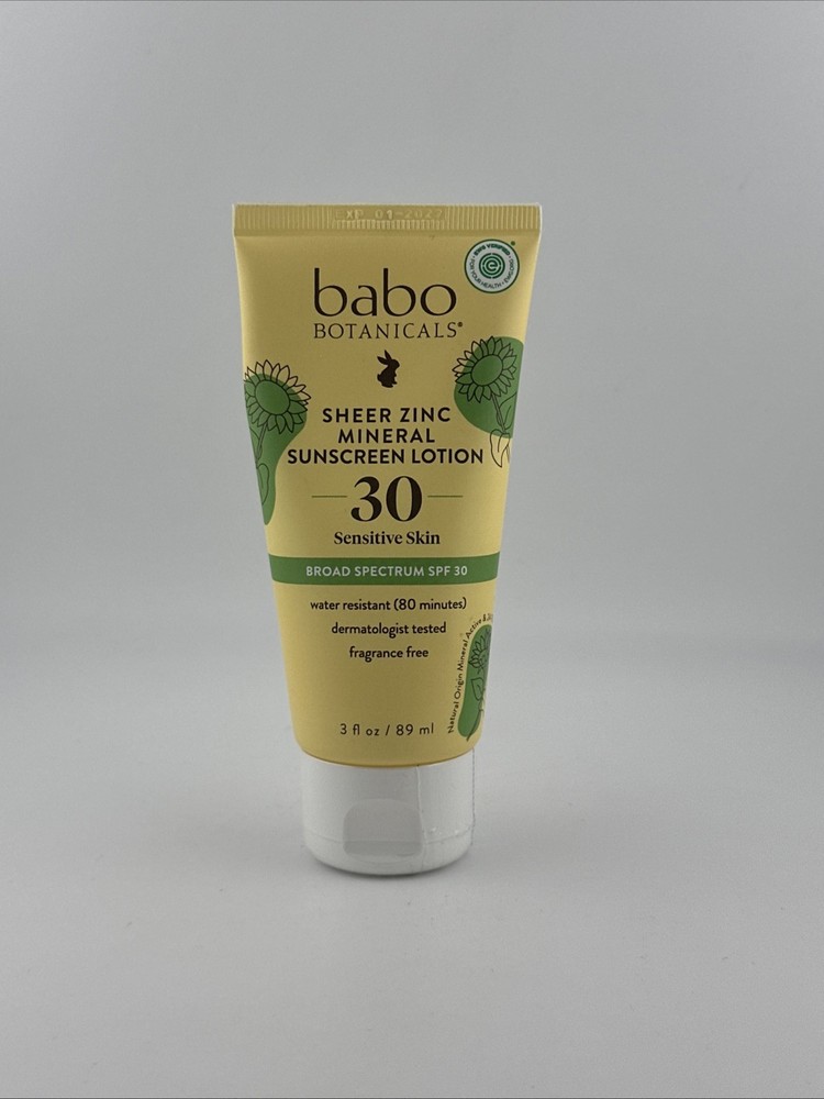 Sheer Zinc Mineral Sunscreen Lotion, Sensitive Skin, SPF 30, 3 fl oz SEALED
