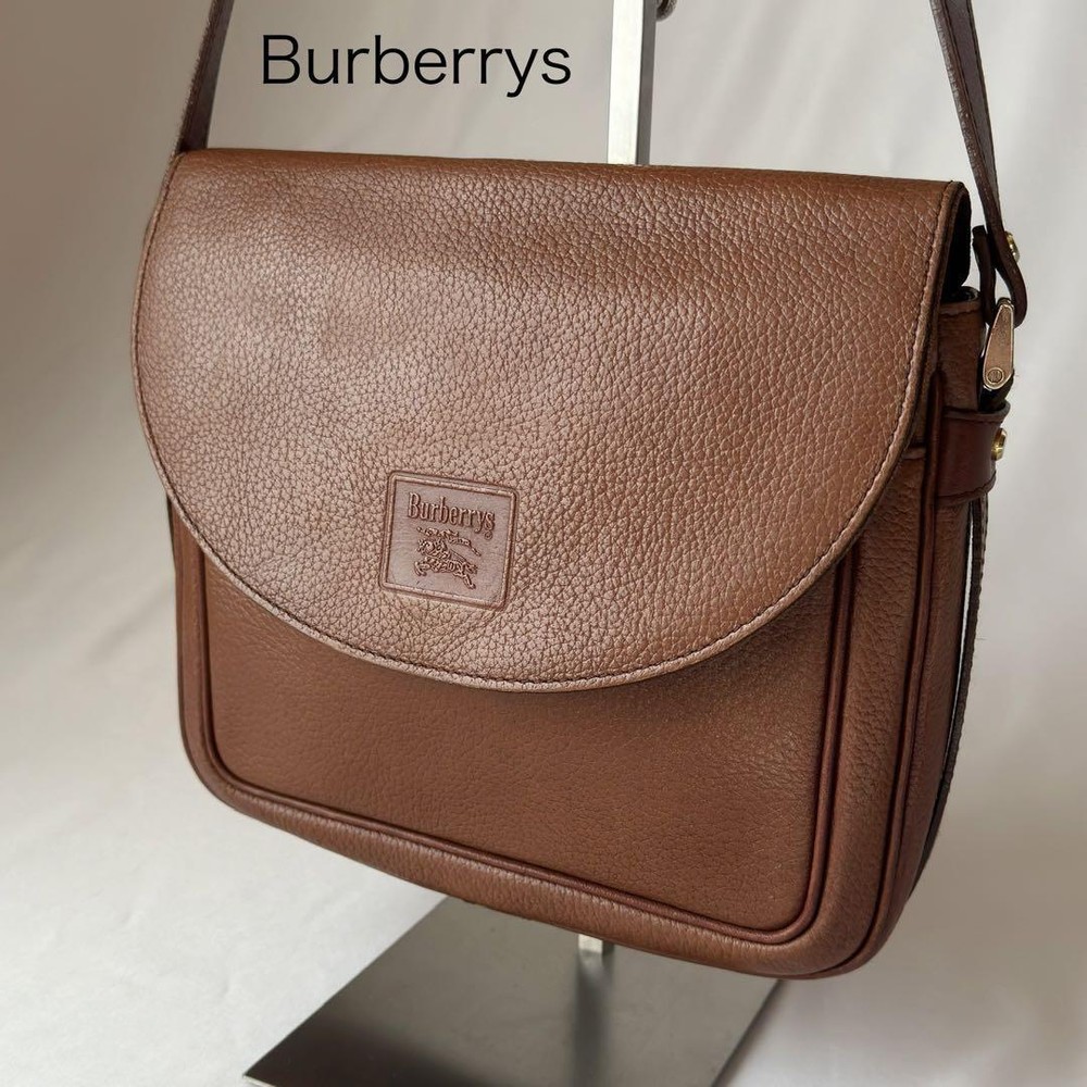 Burberry Shoulder Bag Nova Check Leather Brown Authentic F10241653