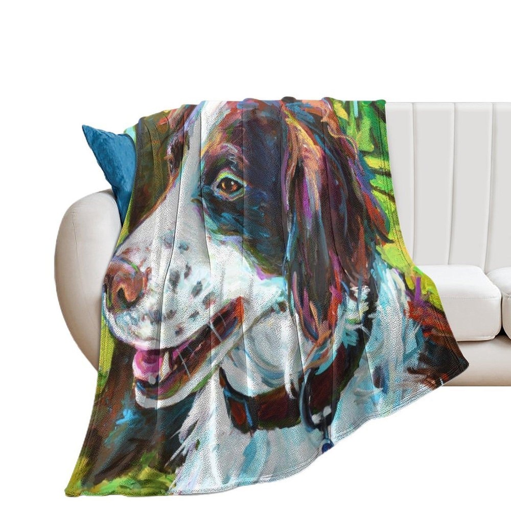 Throw Blanket Dog Love Woven Sofa Covers Multicolor Modern Home Machine Washable