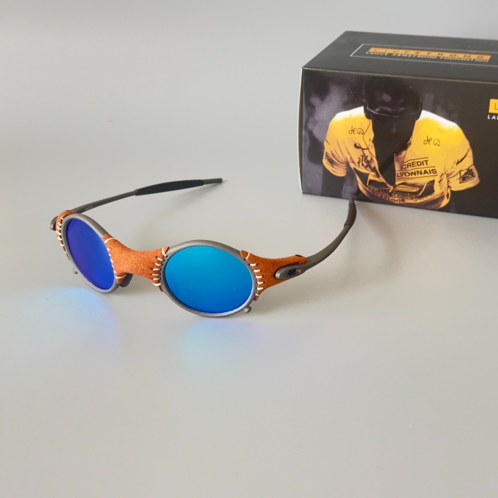 Oakley X-Metal Mars Leather avantgarde Gorpcore Polarized Outdoor /lce Blue Lens