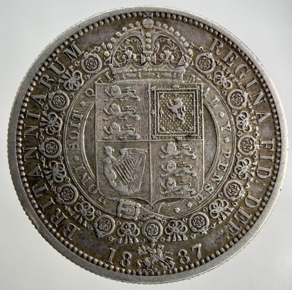1887 Victoria Half-Crown Silver Coin in Exceptional High Grade Condition