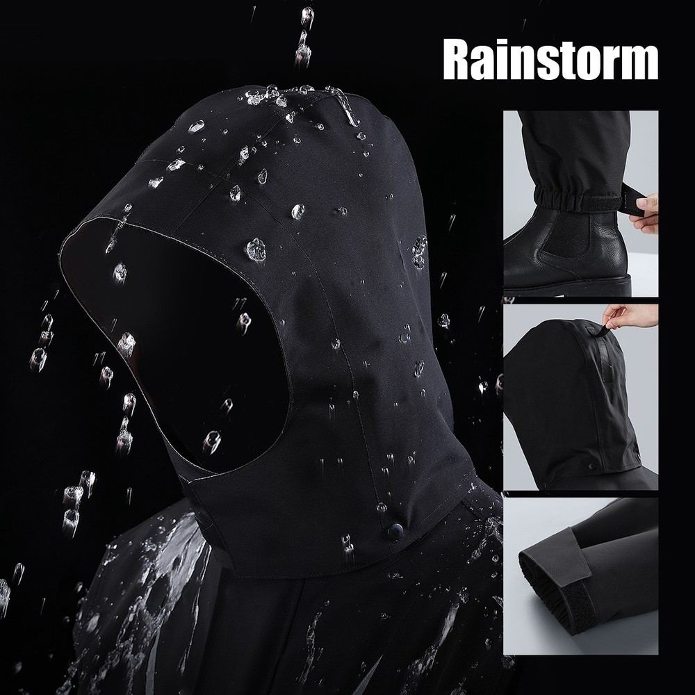 Men's Waterproof Motorcycle Raincoat Gear for Riding QHUV