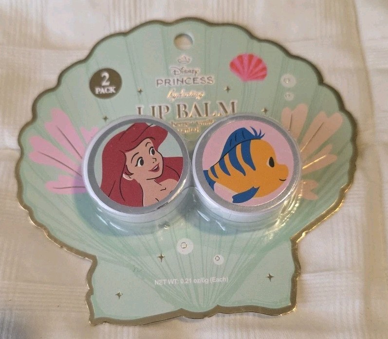 Disney Princess Ariel & Flounder Hydrating Lip Balm - Raspberry/Vanilla Scented