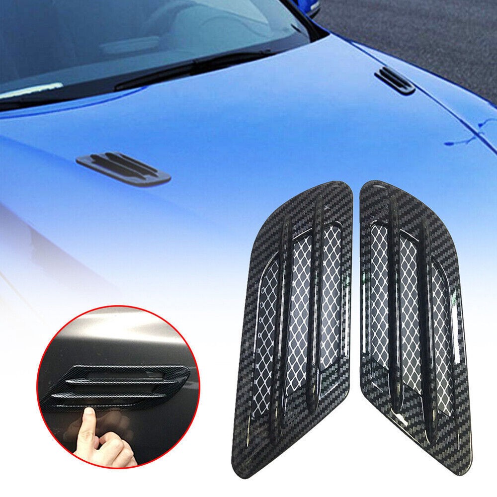 1X Carbon Fiber Car Side Fender Hood Scoop Air Intake Cover Trim Accessories