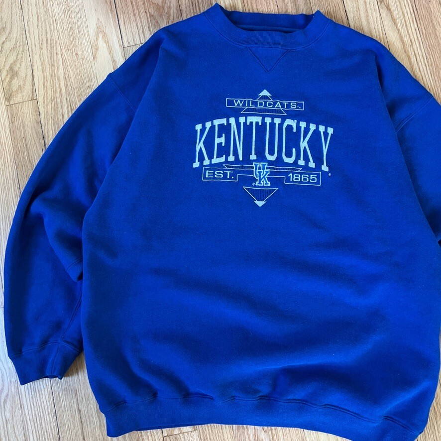 Vintage Kentucky Wildcats NCAA Cabre Athletic Blue Sweatshirt Mens XL