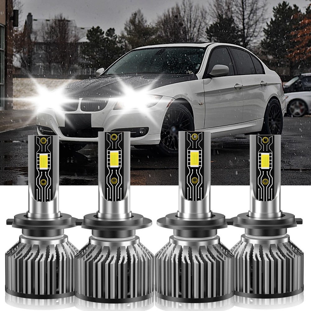 For BMW 335i GT xDrive 2014-2016 4X H7 LED Headlight Bulbs High Low Beam 6500K
