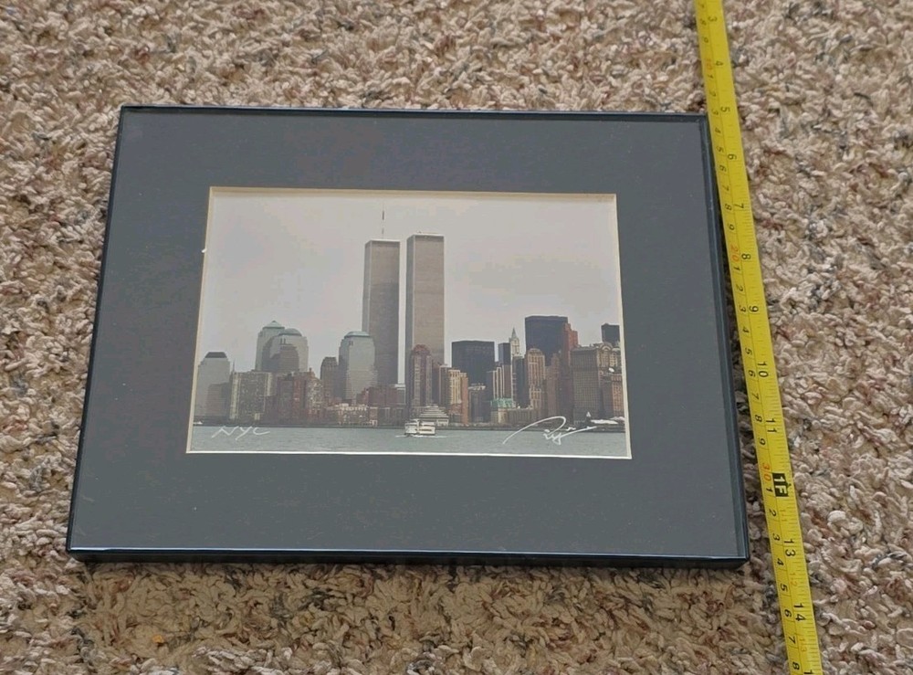 Signed Framed photo of the original World Trade Center (Twin Towers) in NYC